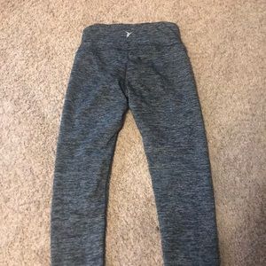 women’s striped black and gray leggings